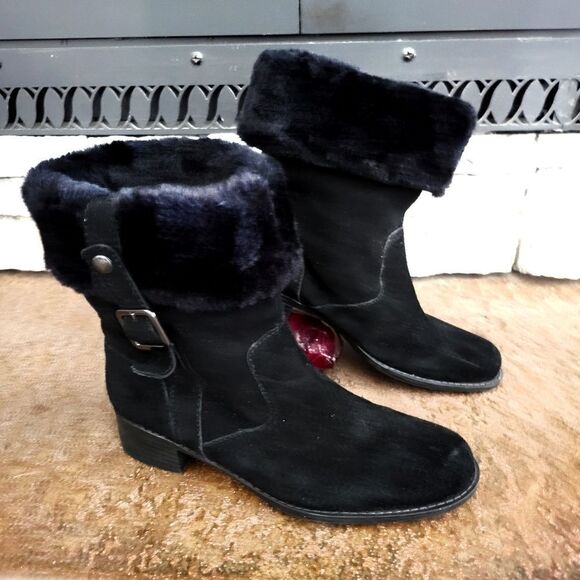 Easy Spirit landslide suede leather with fur trim boots - Picture 4 of 5
